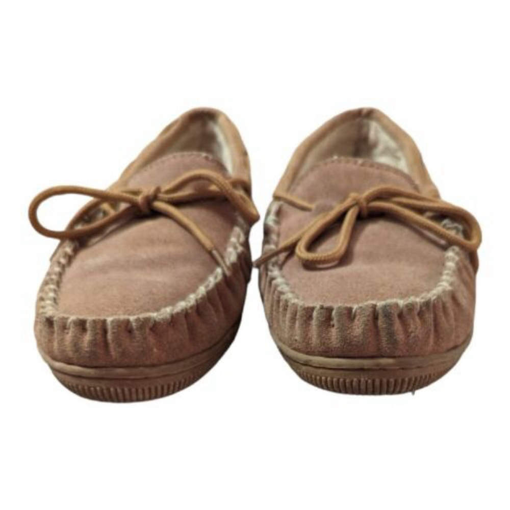 Great Northwest Moccasin Womens 9 Leather Suede Shearling Lined Slipper Mens 7.5 - Picture 6 of 11
